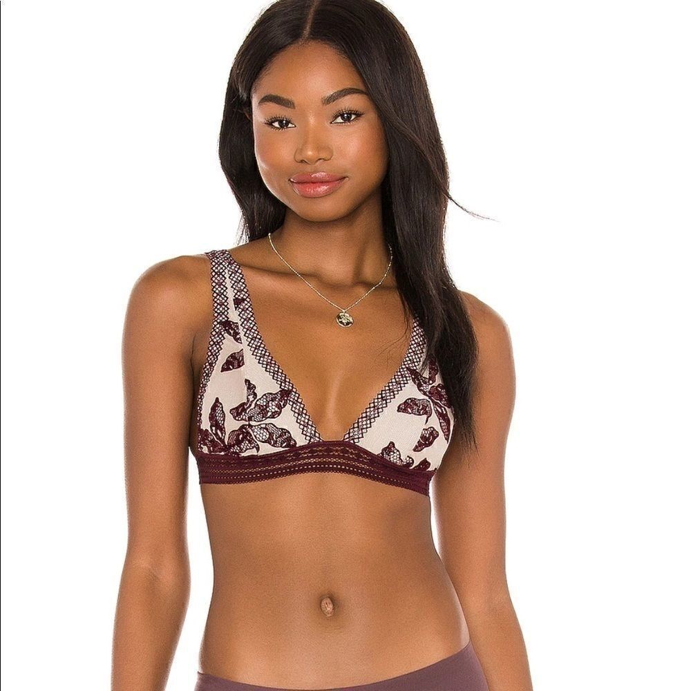 FREE PEOPLE Alia Bralette in Bordeaux Combo XS